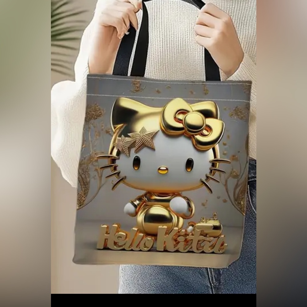 Hello Kitty Elegant Gold and Black Tote - Picture 2 of 3